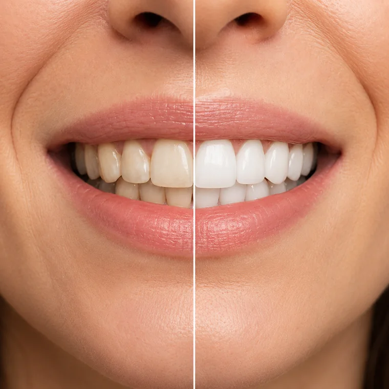 Before and after: clear-aligner alignment